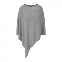 Cashmere Mix Poncho in Dove Grey