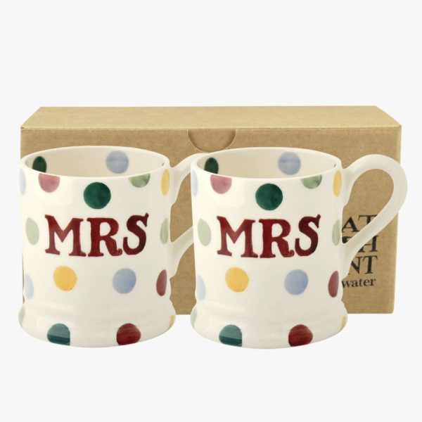 Mr & Mrs Polka 1/2 pint mug 